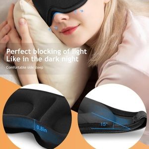 Sleep Eye Mask for Women Men, Night Sleep Mask, 3D Light Blocking Blindfold, Con